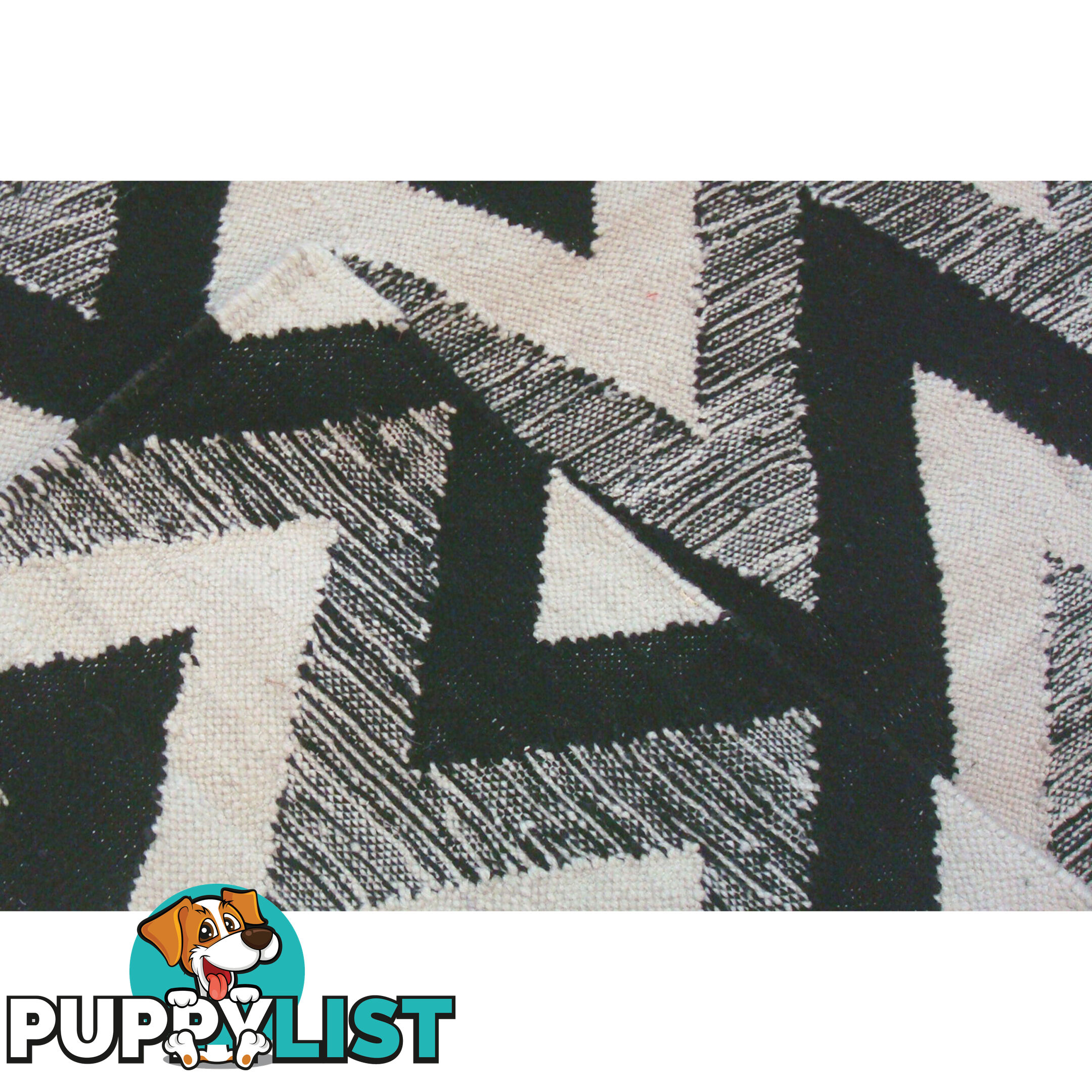 Chevron Durry Rug Black & White 160x230cm