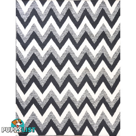 Chevron Durry Rug Black & White 160x230cm