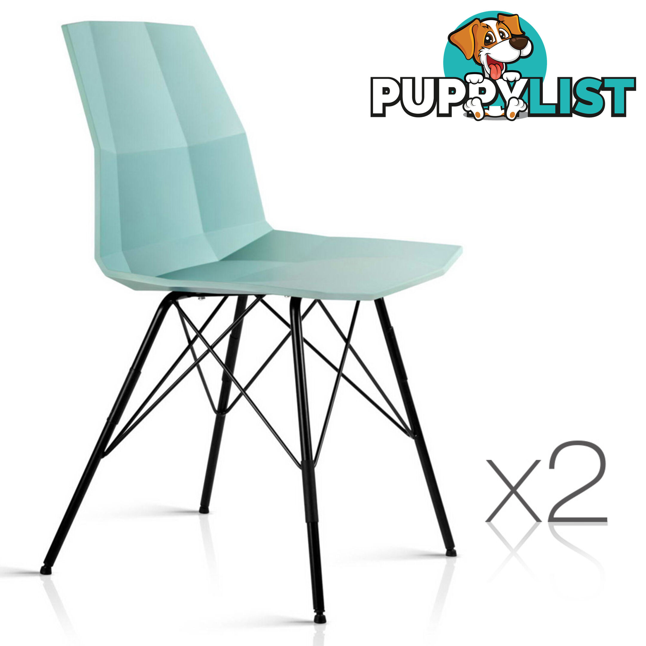 Set of 2 Eames Replica Contour Dining Chair