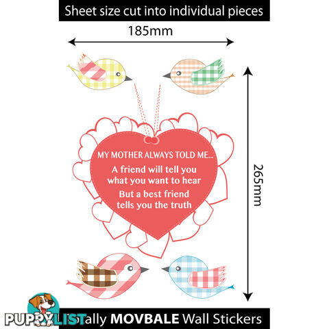 Medium Size My Mother Told Me Wall Sticker Quotes - Totally Movable