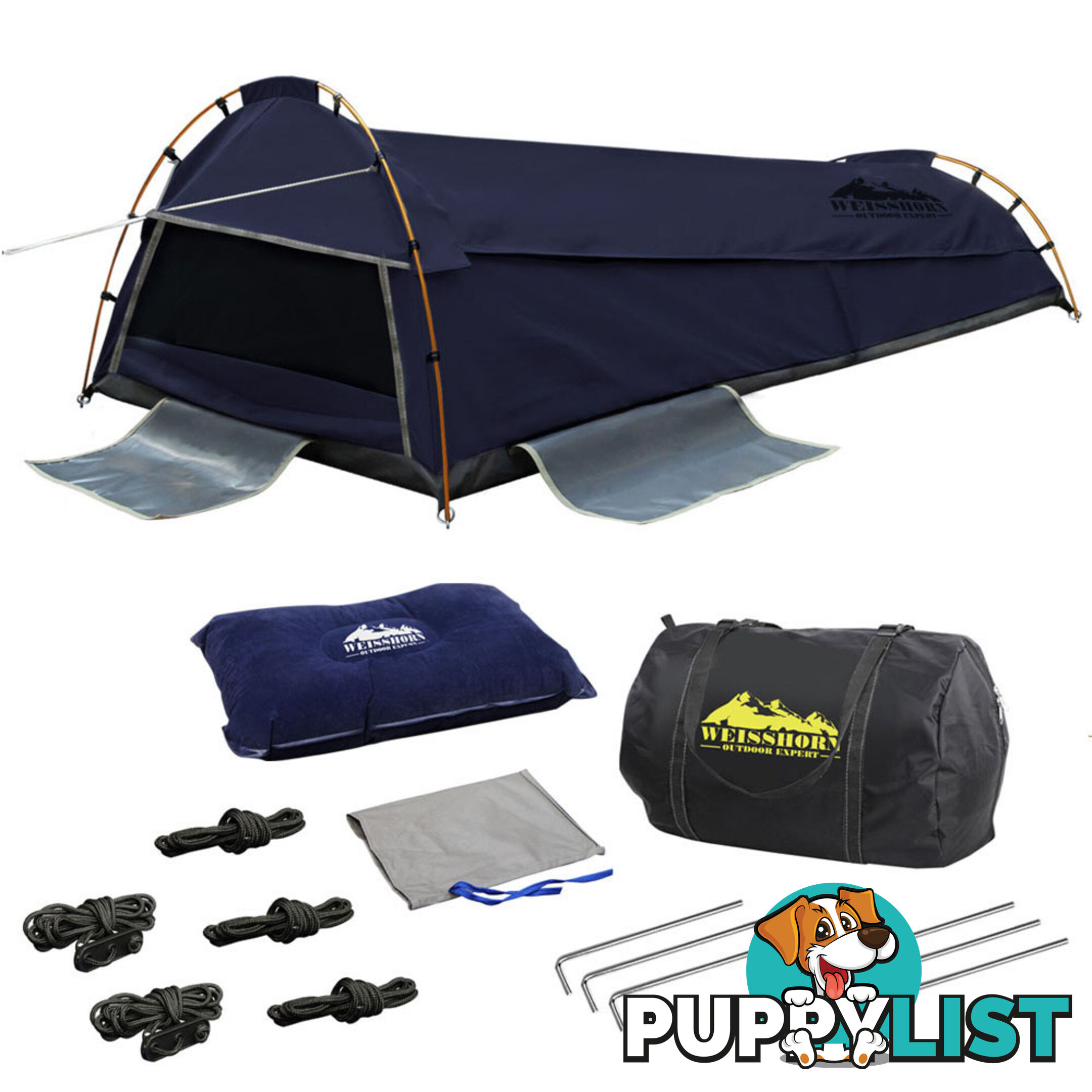 Deluxe King Single Swag Camping Swag Navy