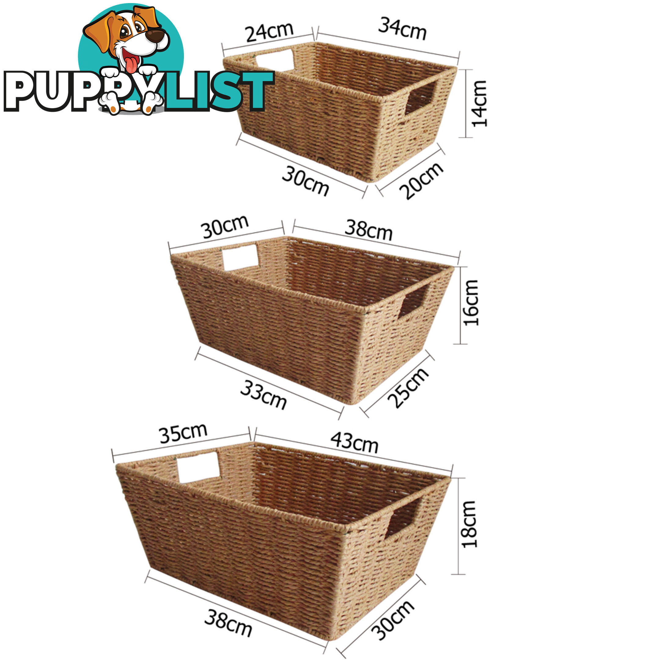 3 Peice Storage Basket Set