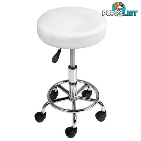 Round PU Swivel Salon Stool White