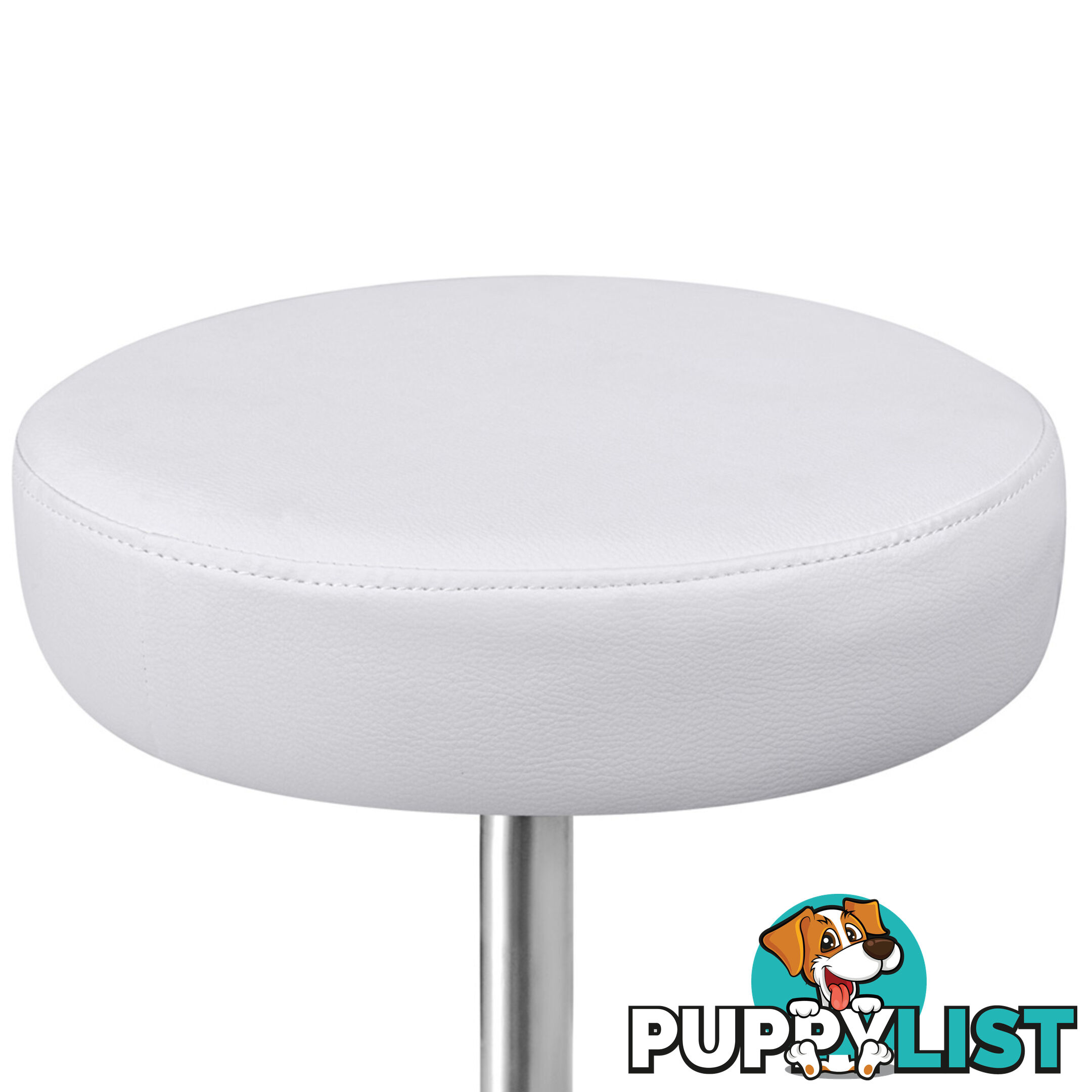 Round PU Swivel Salon Stool White