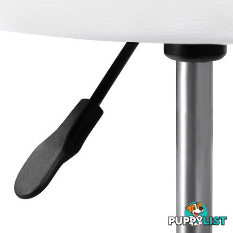 Round PU Swivel Salon Stool White