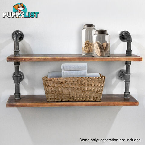 Rustic Industrial DIY Floating Pipe Shelf