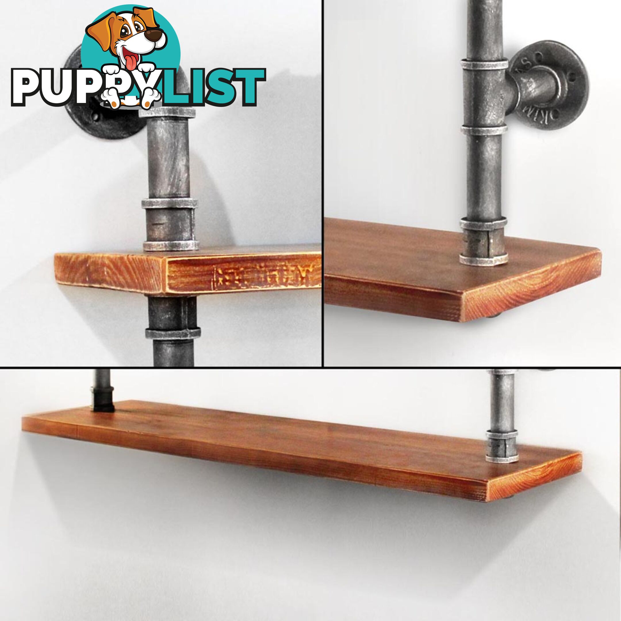 Rustic Industrial DIY Floating Pipe Shelf