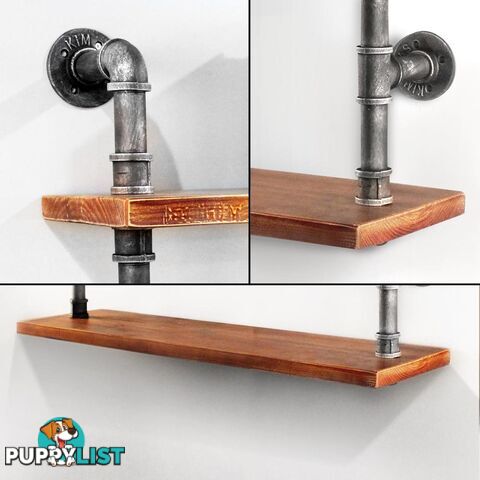 Rustic Industrial DIY Floating Pipe Shelf