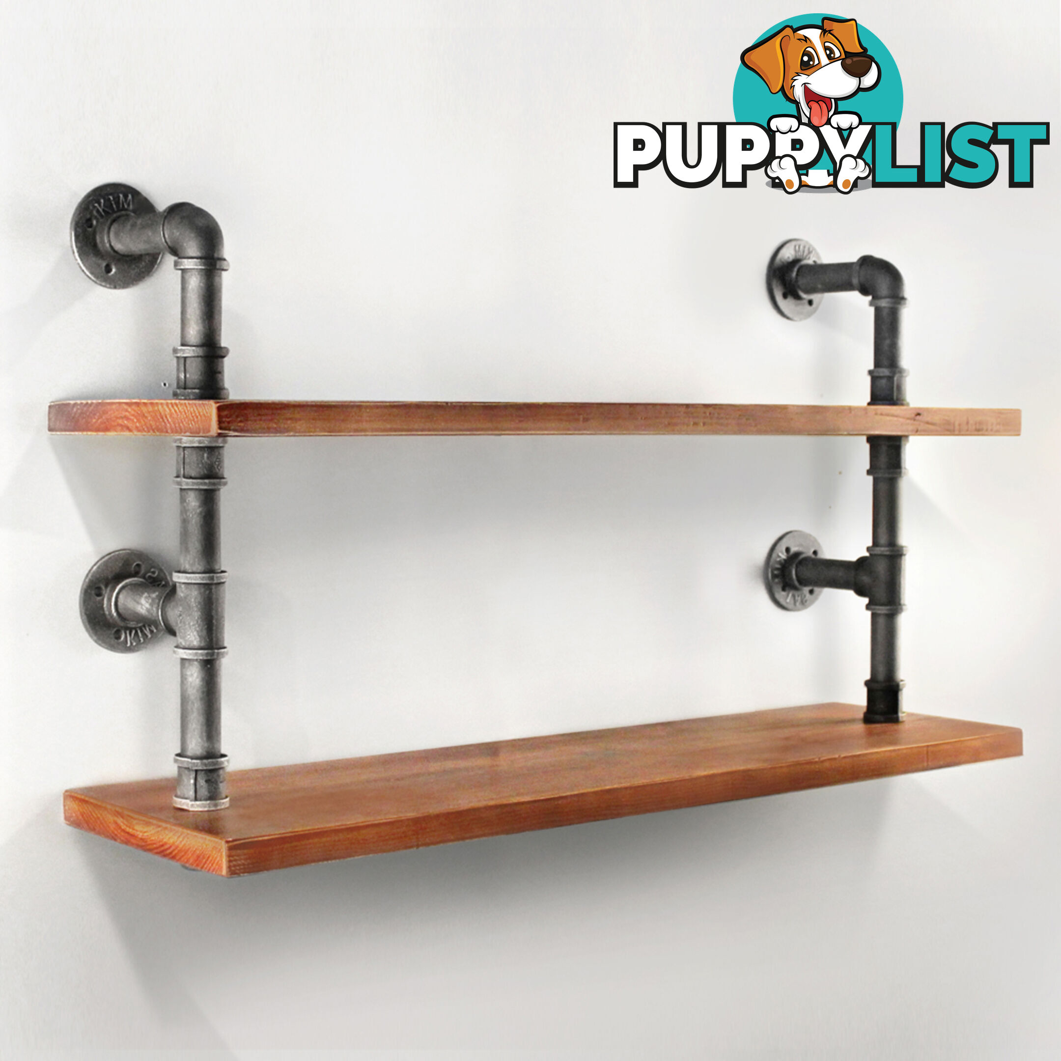 Rustic Industrial DIY Floating Pipe Shelf