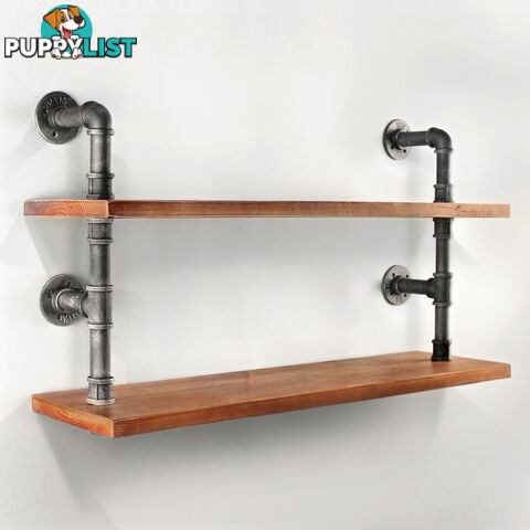 Rustic Industrial DIY Floating Pipe Shelf