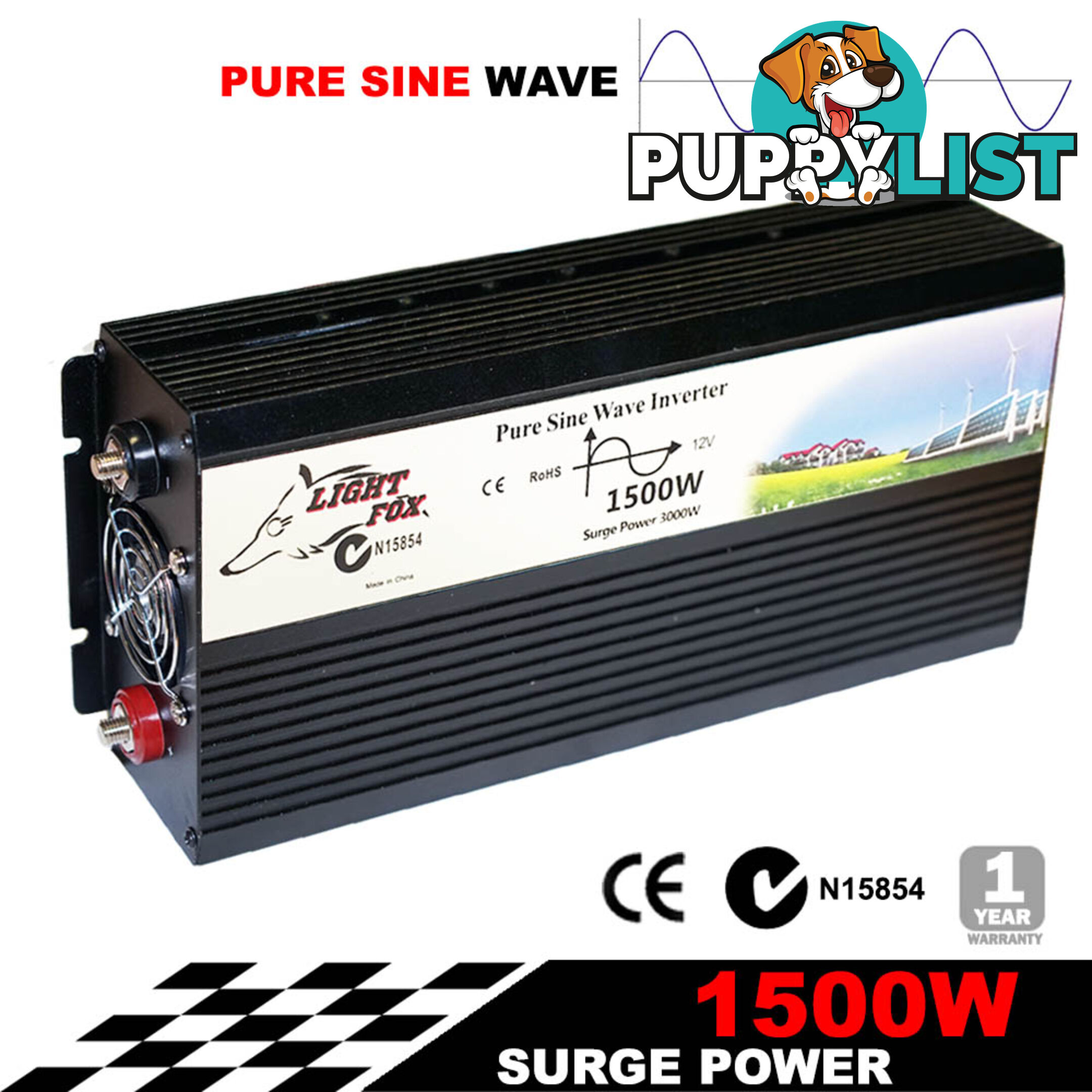 PURE SINE WAVE 1500W MAX 3000W 12V-240V POWER INVERTER CAR CARAVAN CAMPING BOAT