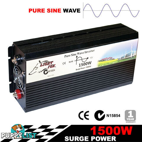 PURE SINE WAVE 1500W MAX 3000W 12V-240V POWER INVERTER CAR CARAVAN CAMPING BOAT