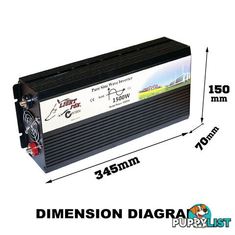 PURE SINE WAVE 1500W MAX 3000W 12V-240V POWER INVERTER CAR CARAVAN CAMPING BOAT