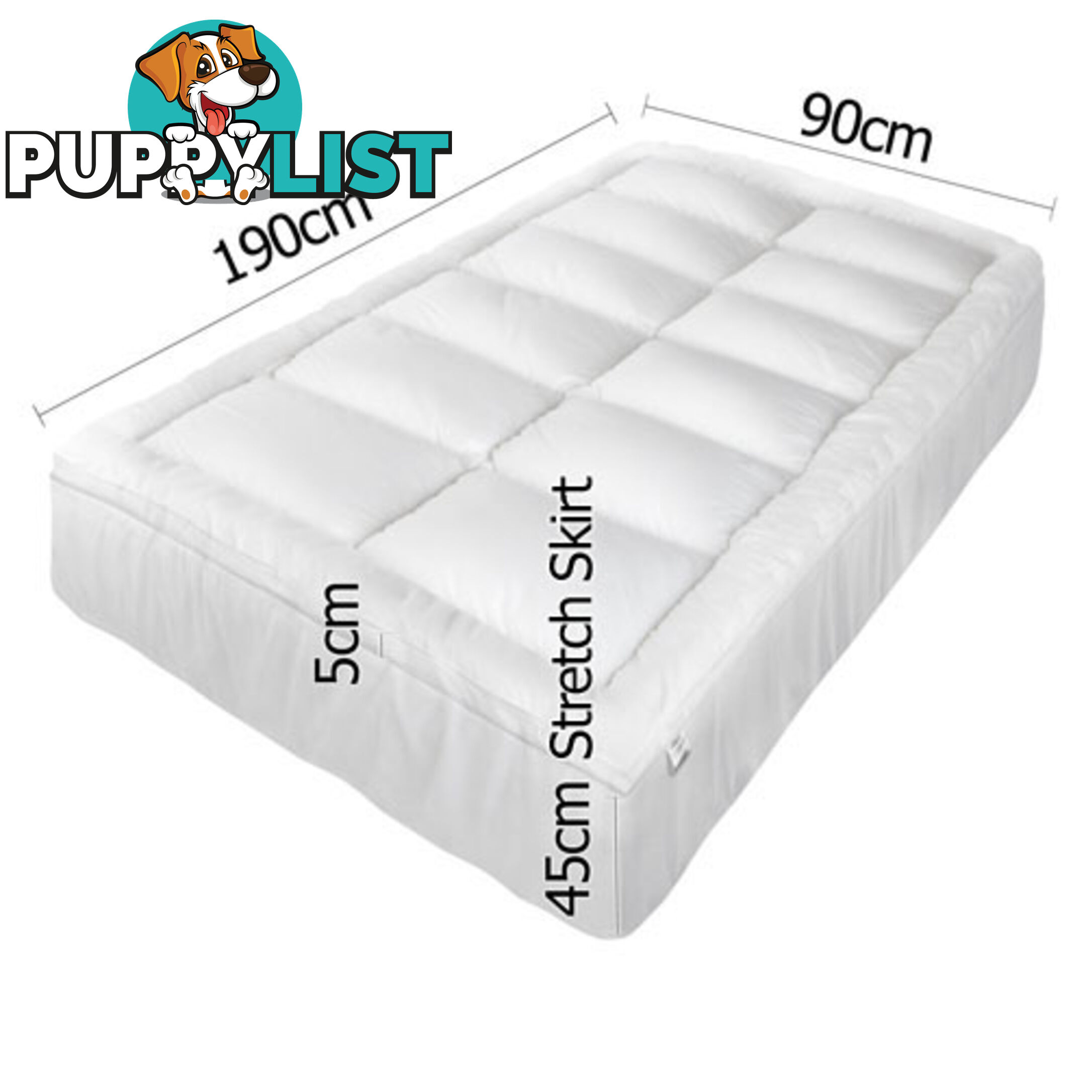 Pillowtop Mattress Topper Memory Resistant Protector Pad Cover Single