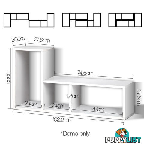 DIY L Shaped Display Shelf - White