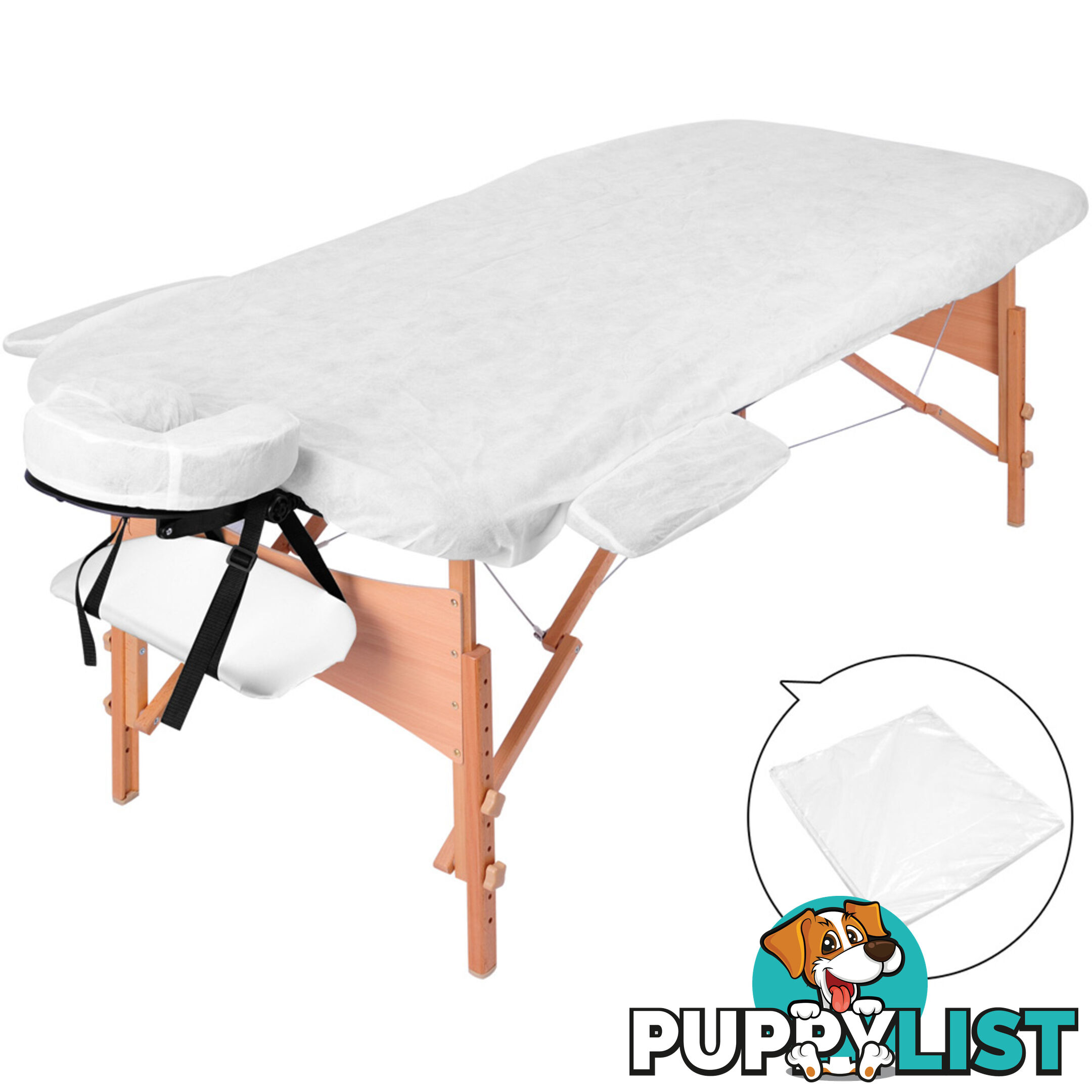 Portable Wooden 3 Fold Massage Table Chair Bed White 70 cm