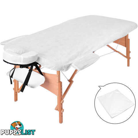 Portable Wooden 3 Fold Massage Table Chair Bed White 70 cm