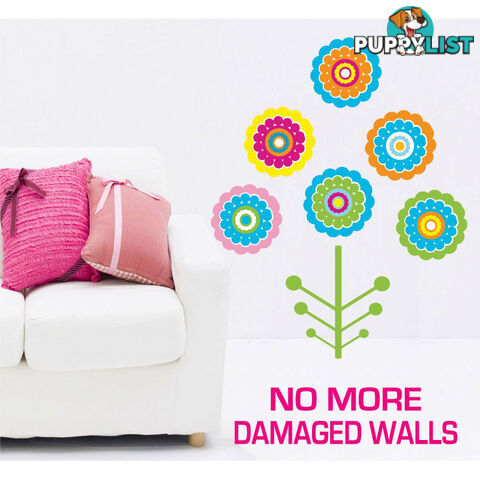 Extra Large Size Colourful Flower Tree Wall Stickers - Totally Movable