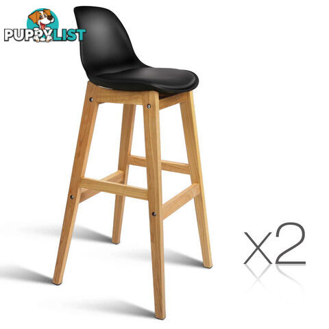 Set of 2 High Seat Back Barstools _ Black