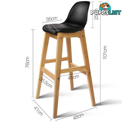 Set of 2 High Seat Back Barstools _ Black