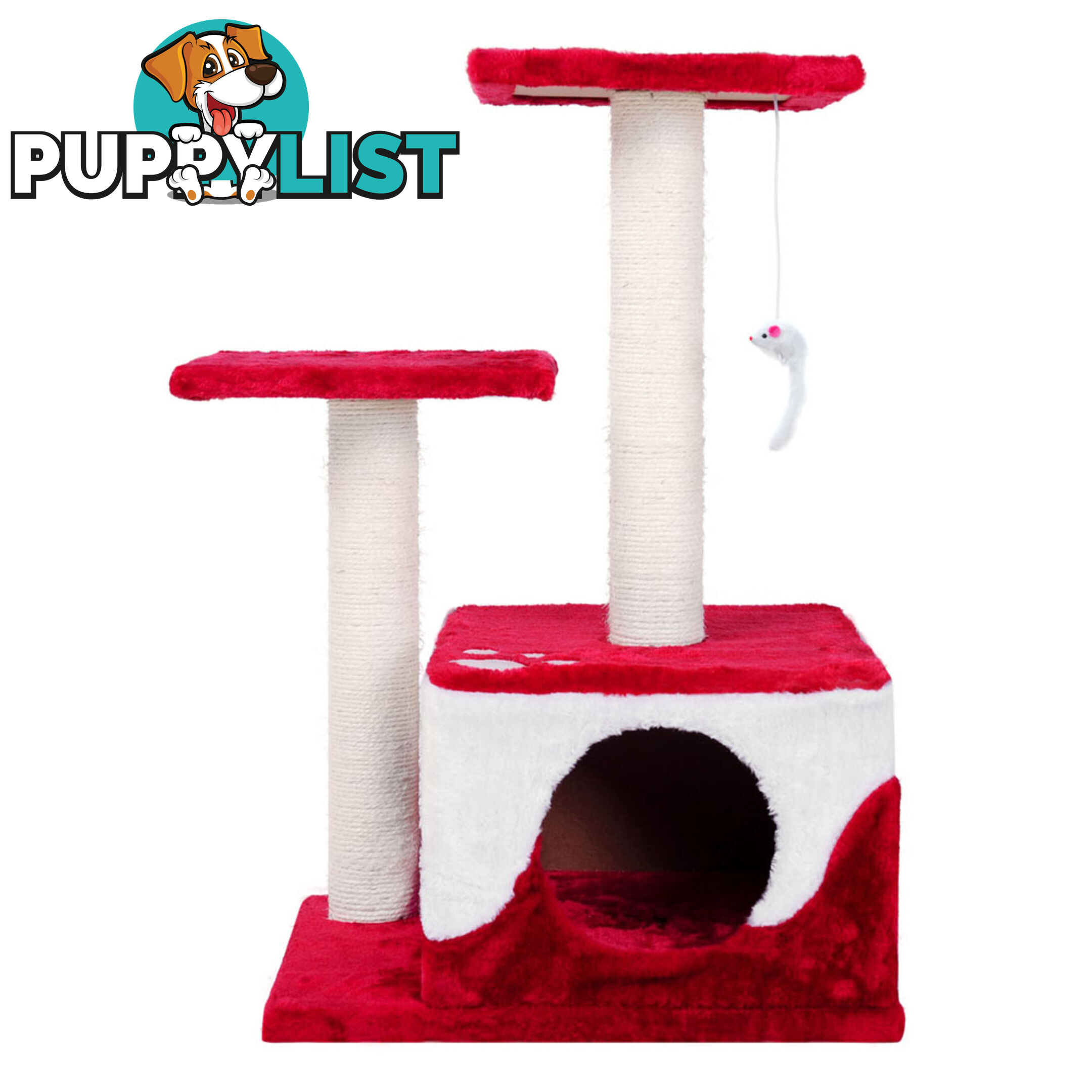 Cat Scratching Poles Post Furniture Tree House Red