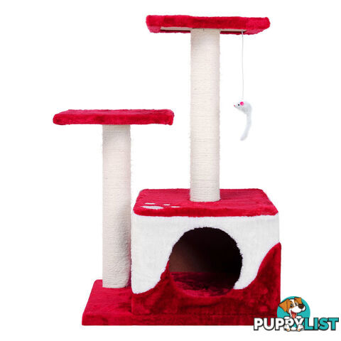 Cat Scratching Poles Post Furniture Tree House Red