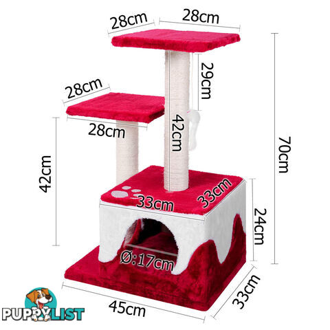 Cat Scratching Poles Post Furniture Tree House Red