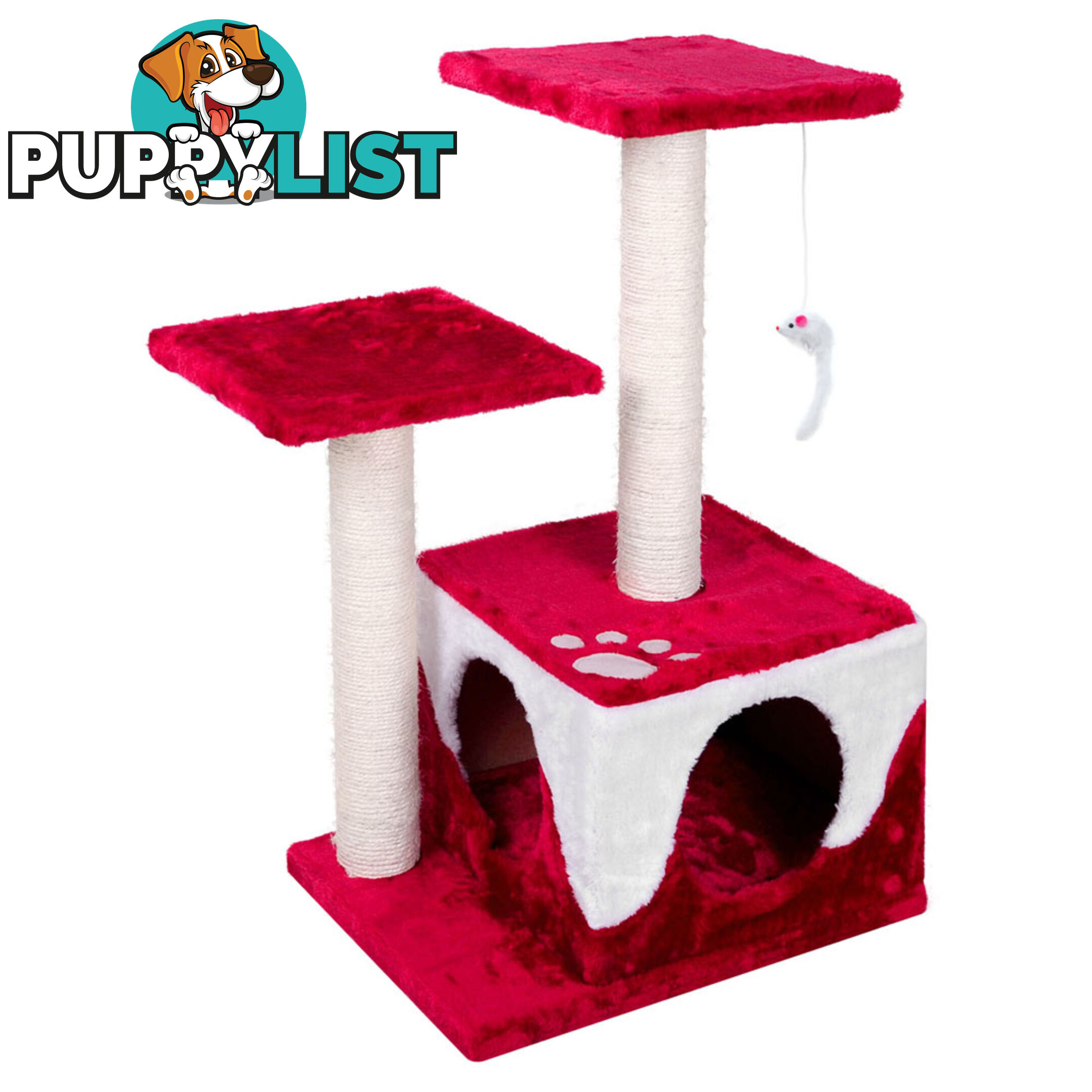 Cat Scratching Poles Post Furniture Tree House Red