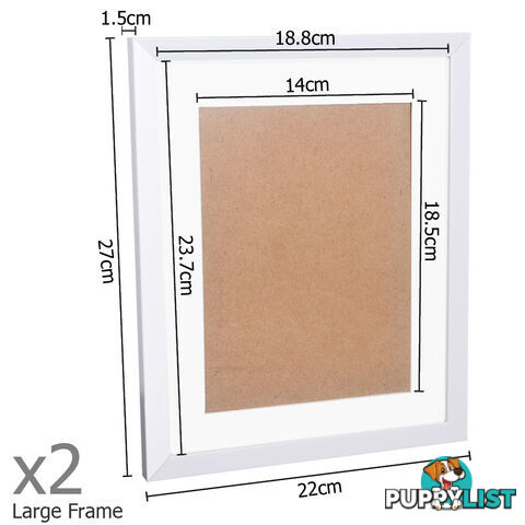 17 pcs Photo Frames Set Wall White