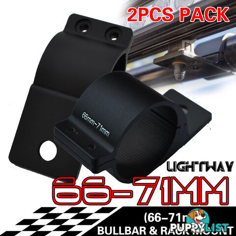 PAIR Bullbar Mounting Bracket Clamp 66-71mm For LED Light Bar HID Antenna ARB