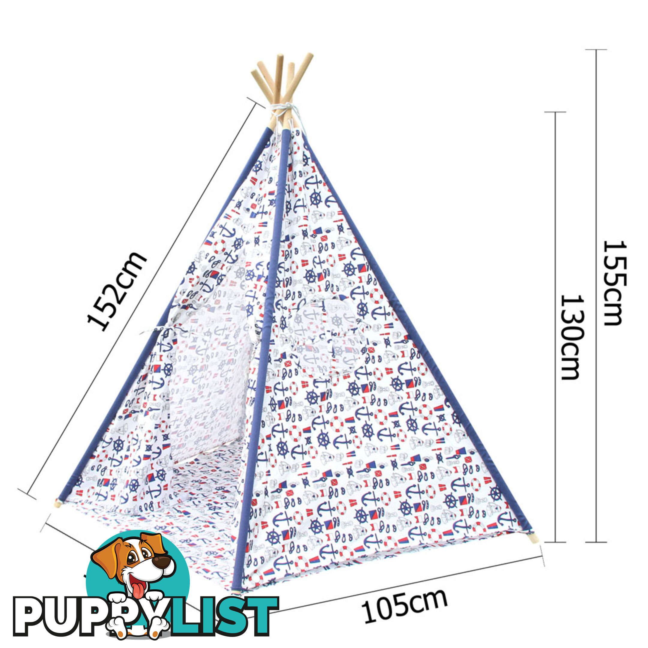 5 Poles Teepee Tent w/ Storage Bag