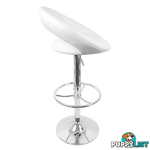 Set of 2 PU Leather Kitchen Bar Stool White