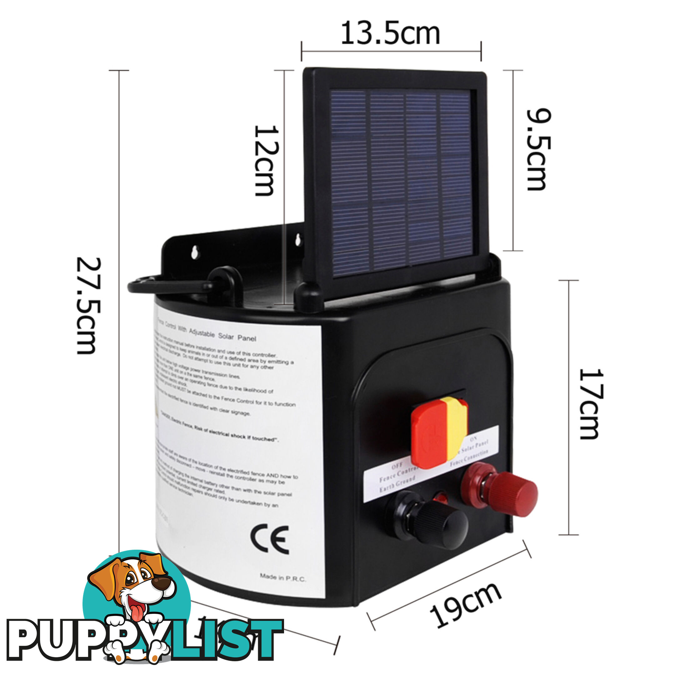 5km Solar Power Electric Fence Energiser Charger