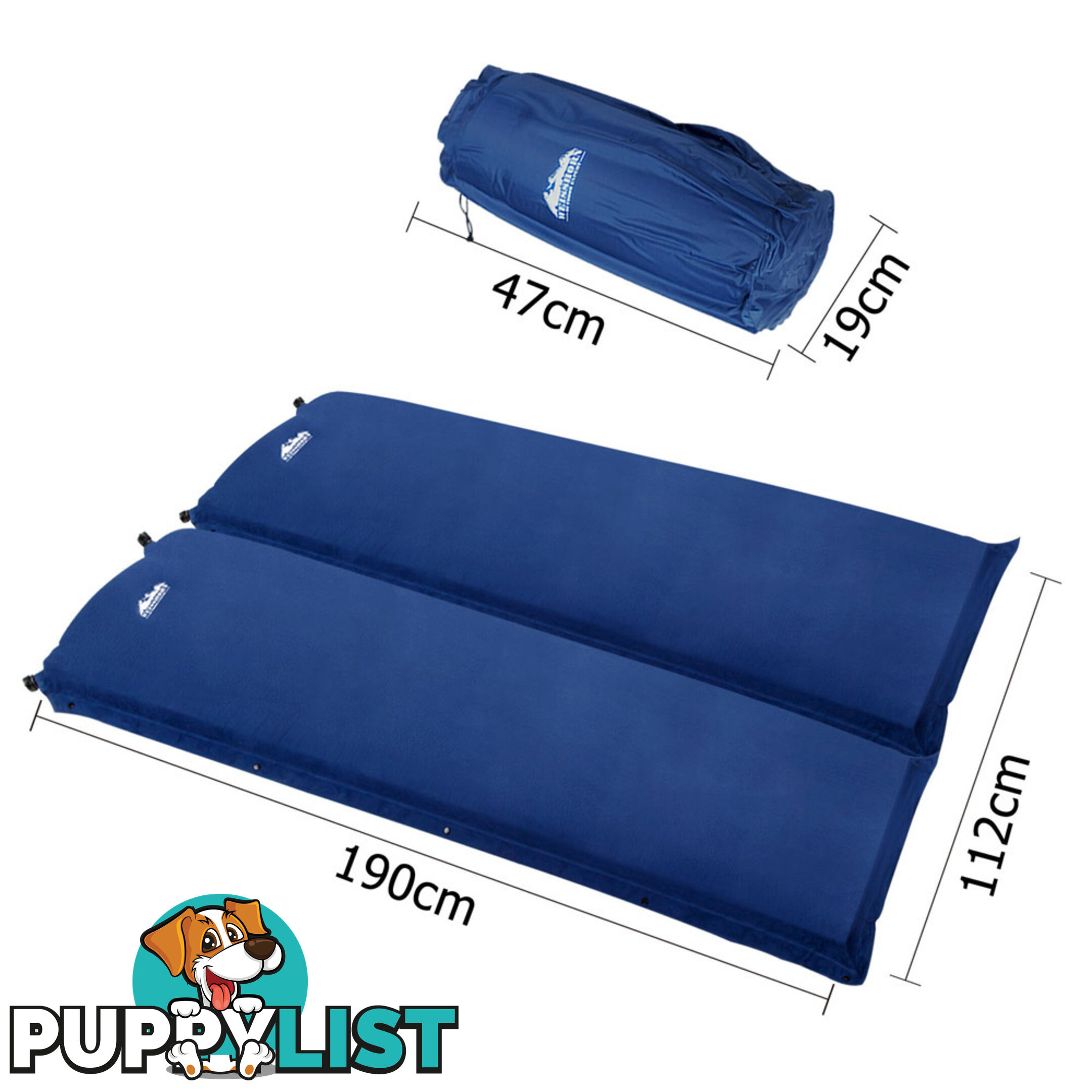 Self inflating Mattress Double 8cm Blue