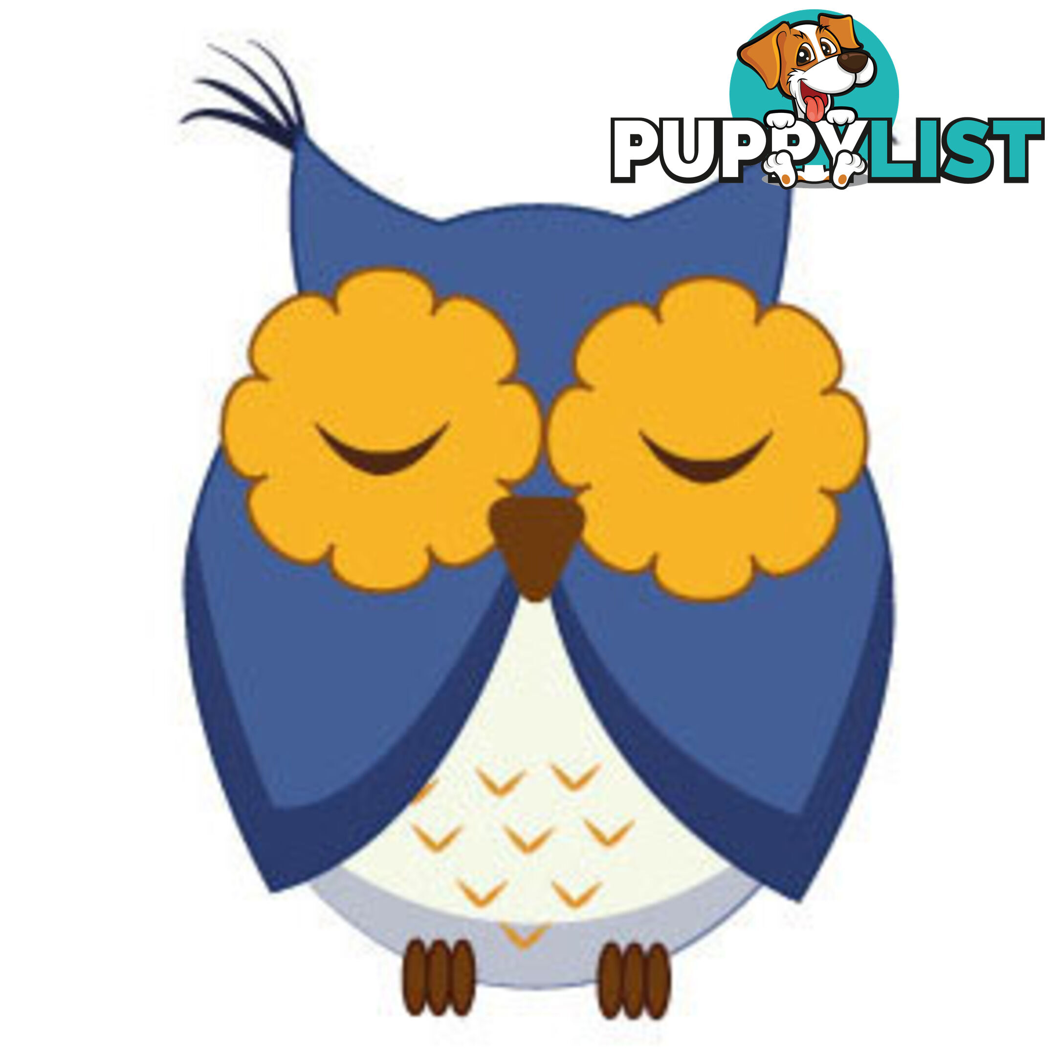 Cute blue owl Wall Sticker - Totally Movable