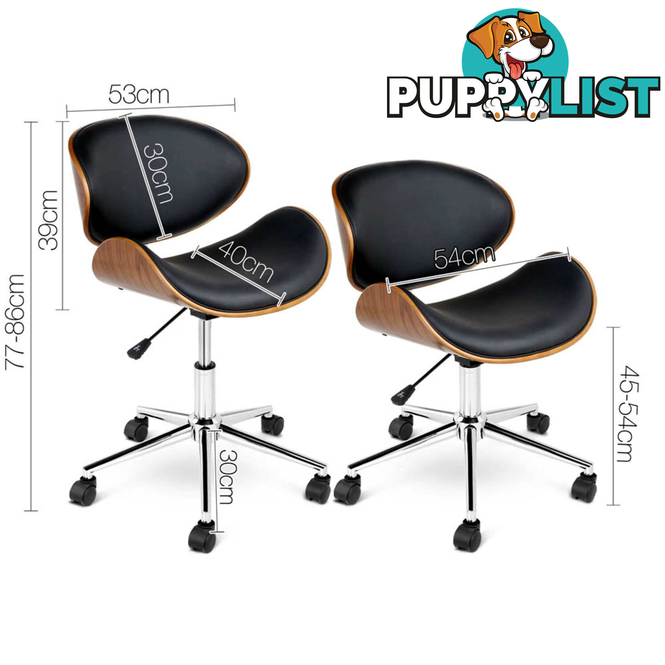 PU Leather Curved Office Chair