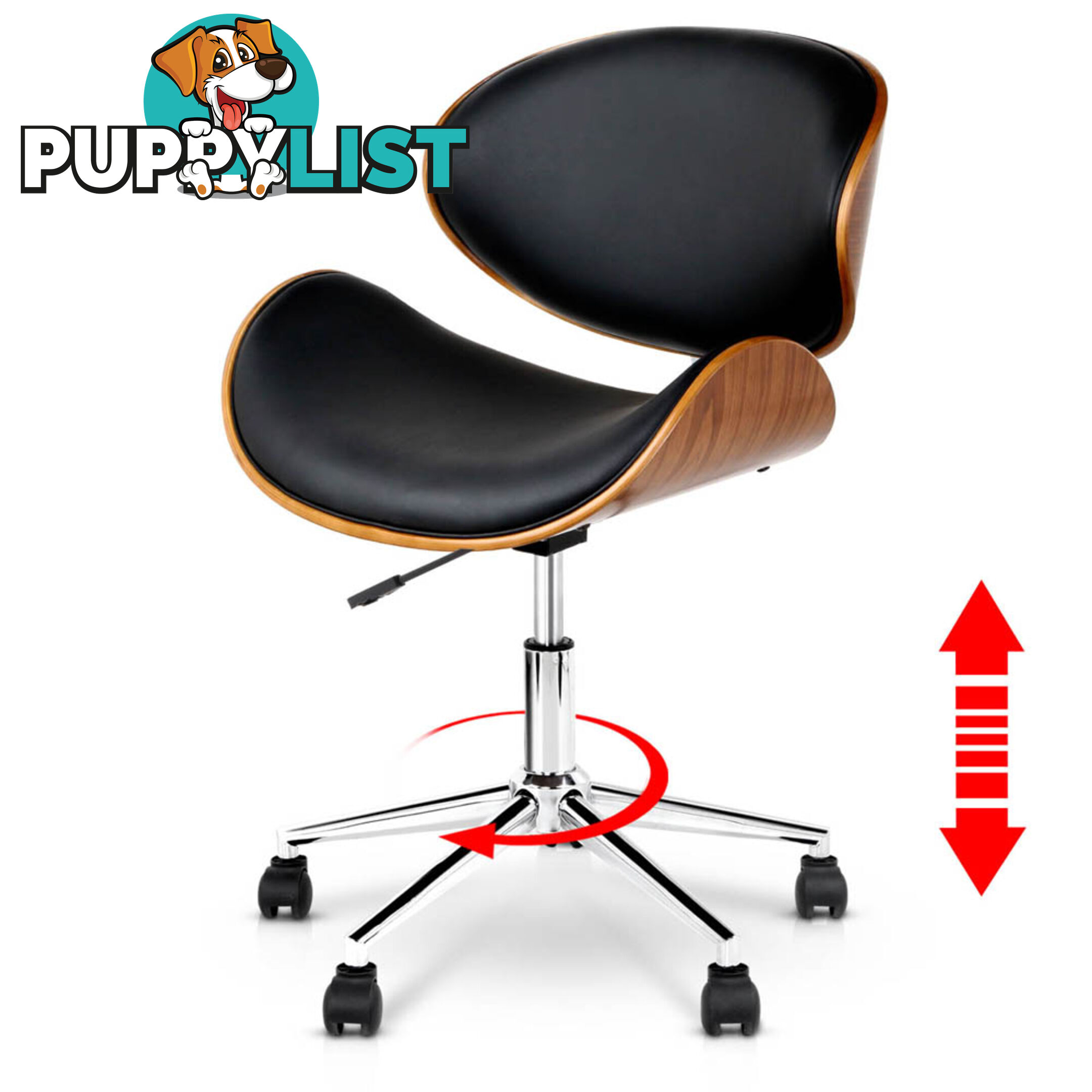 PU Leather Curved Office Chair