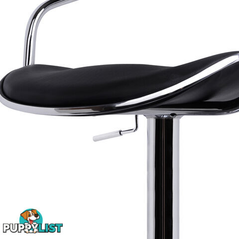 Set of 2 PU Leather Kitchen Bar Stool Black