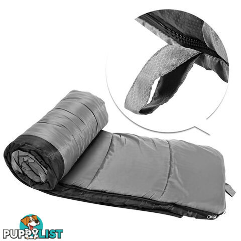 Camping Envelope Sleeping Bag Double Grey Black