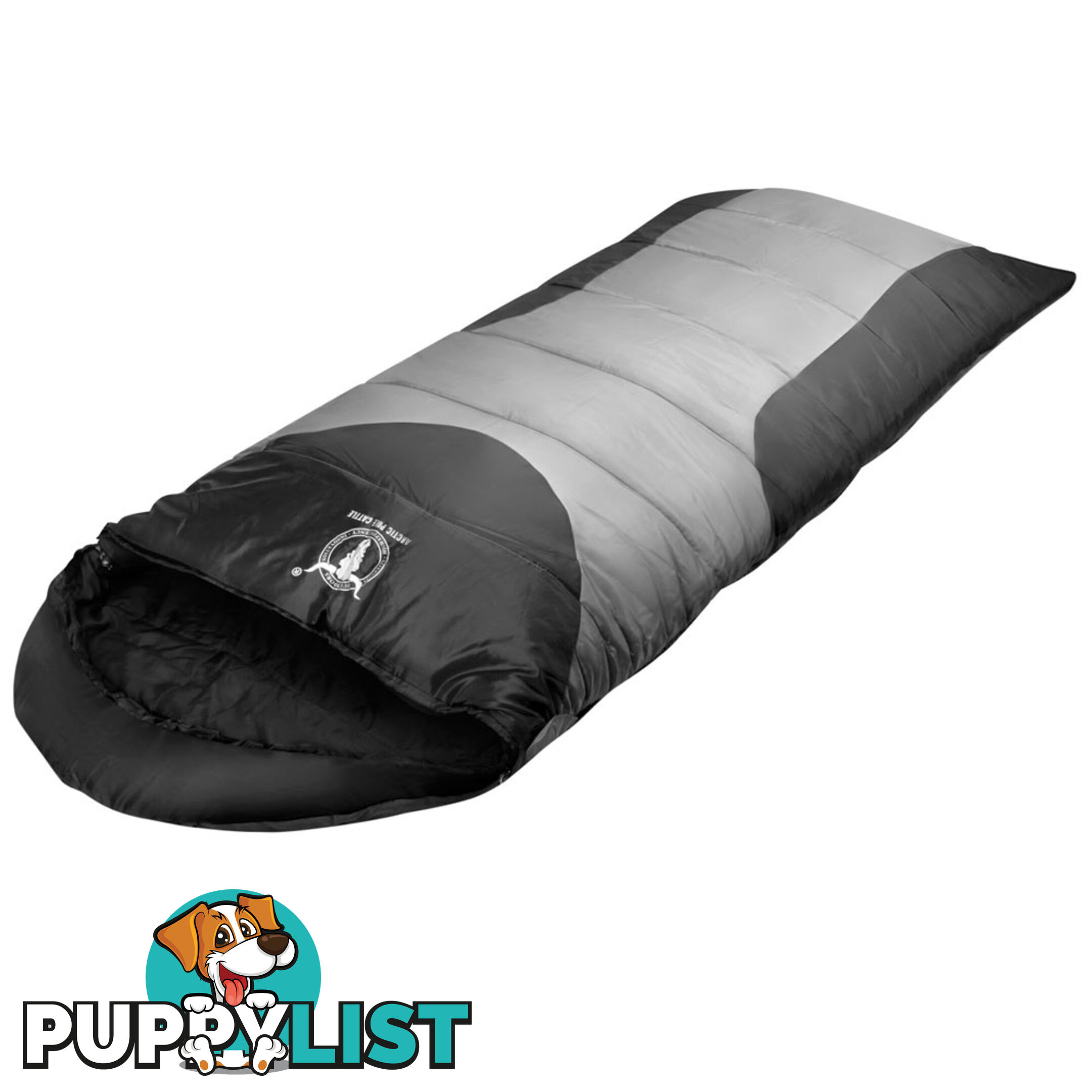 Camping Envelope Sleeping Bag Double Grey Black