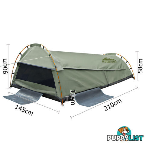 Double Camping Canvas Swag Tent Celadon w/ Air Pillow