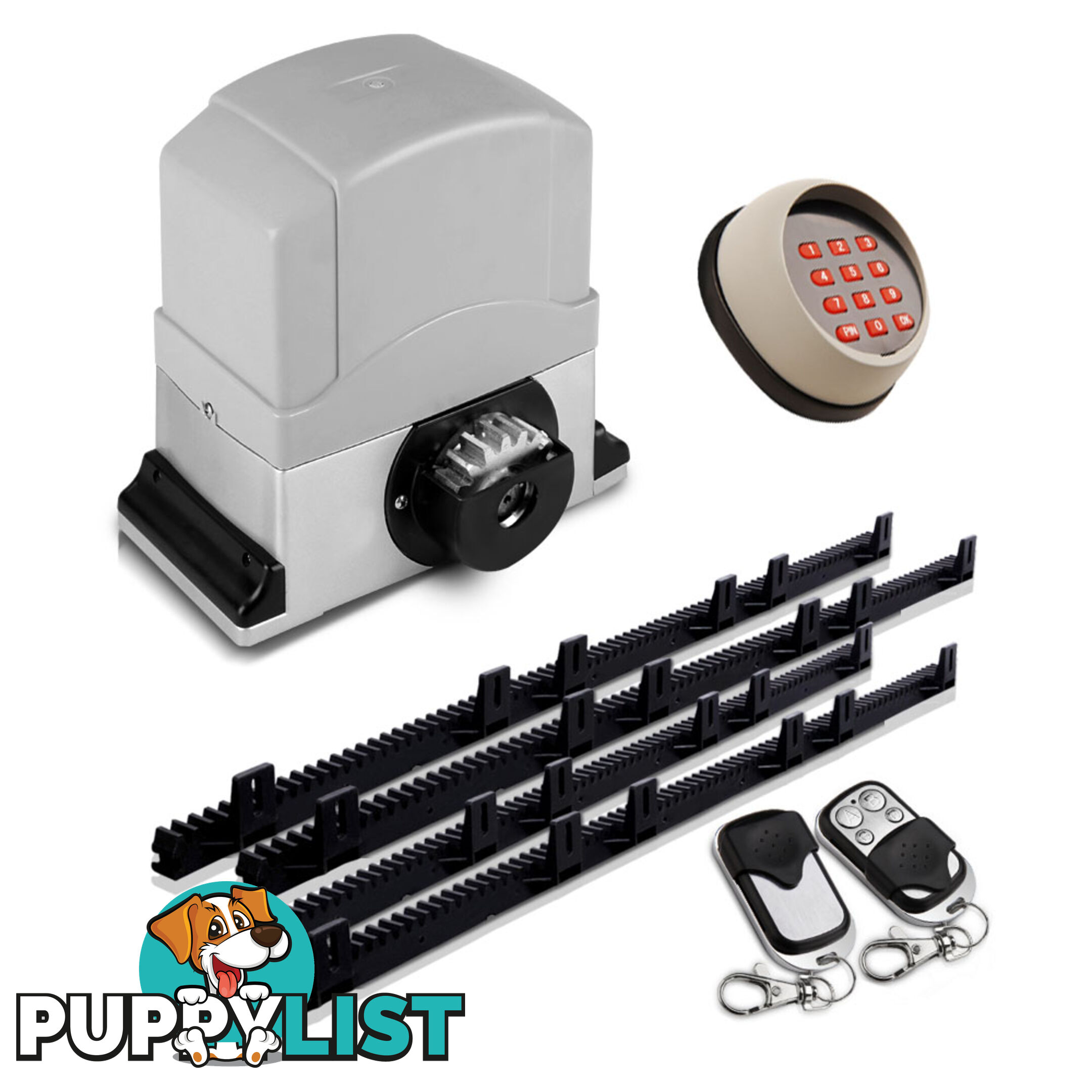 Automatic Sliding Gate Opener with 2 Remote Controls