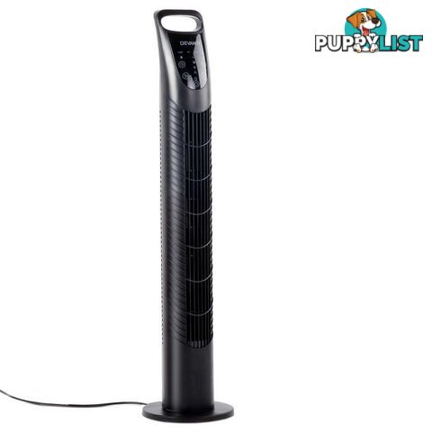 3 Speed Tower Fan  with Remote Control - Black