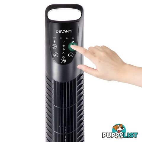 3 Speed Tower Fan  with Remote Control - Black