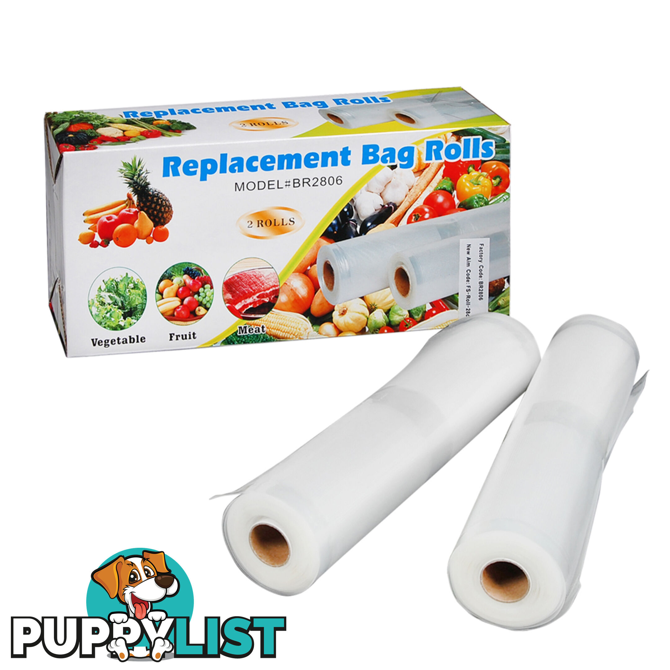 Set of 10 Vacuum Food Sealer Storage Rolls 6m x 22cm