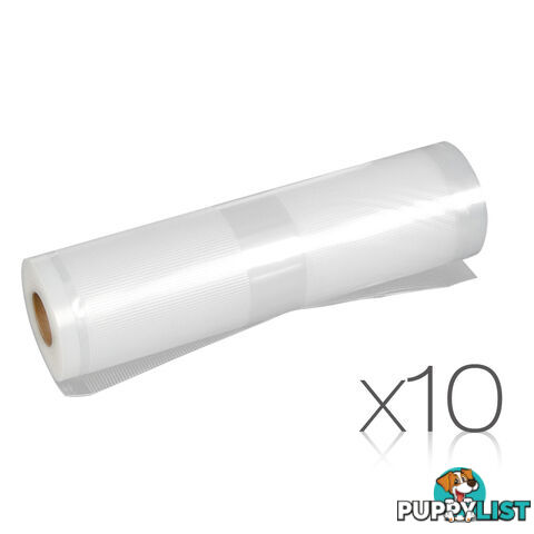 Set of 10 Vacuum Food Sealer Storage Rolls 6m x 22cm