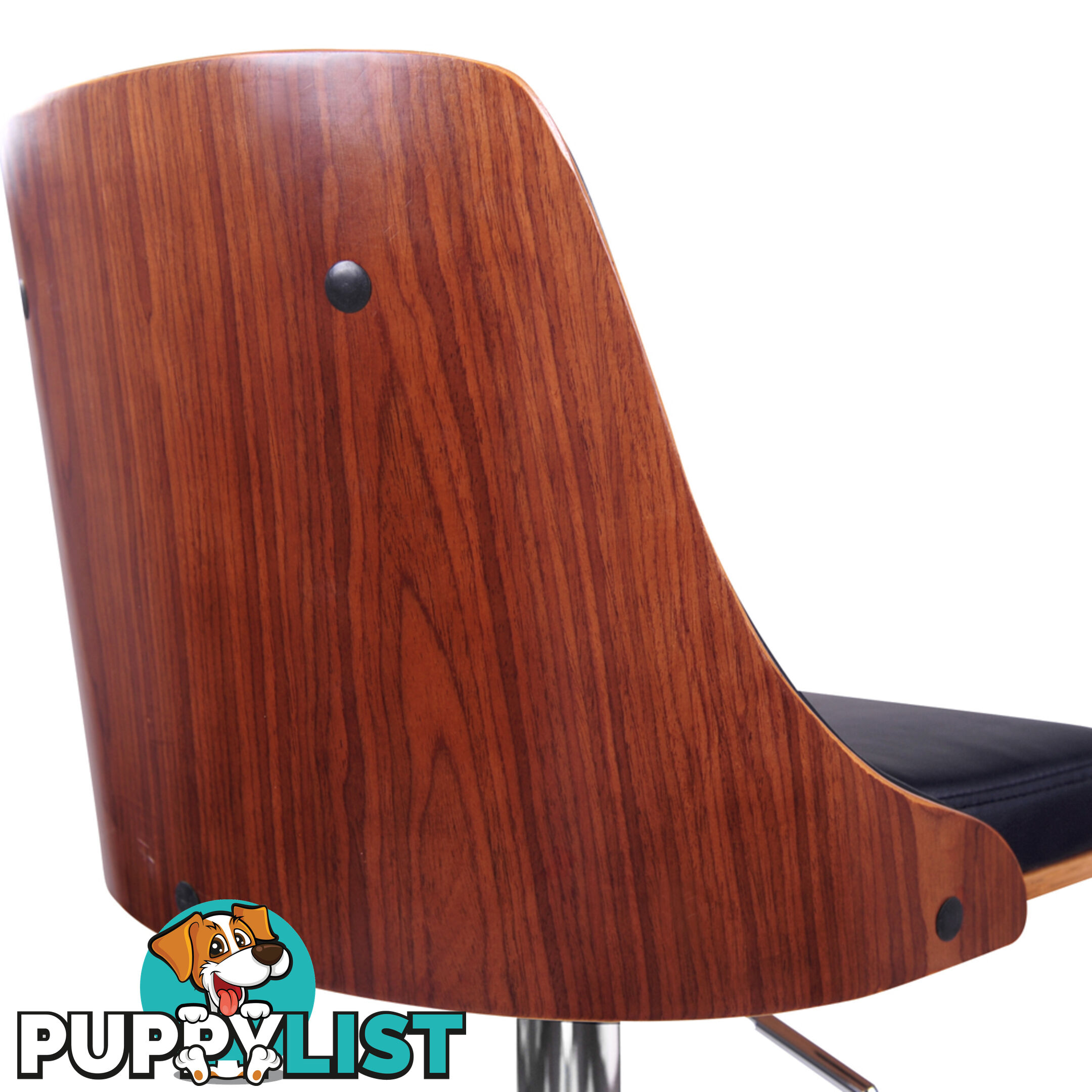 PU Leather Wooden Bar Stool Black