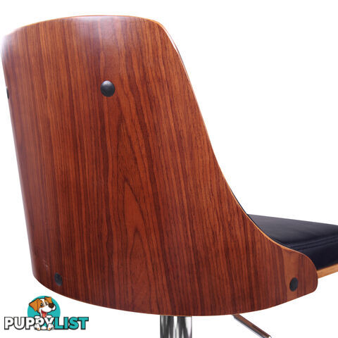 PU Leather Wooden Bar Stool Black