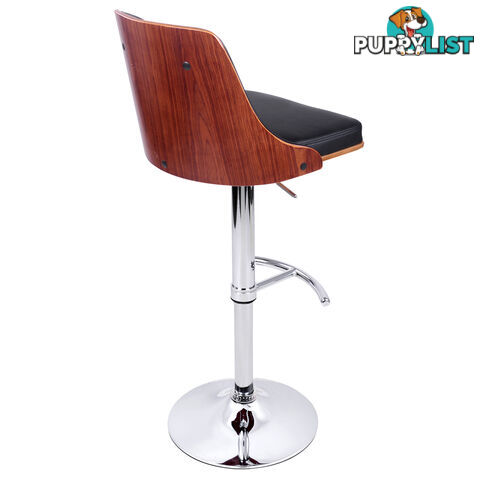 PU Leather Wooden Bar Stool Black