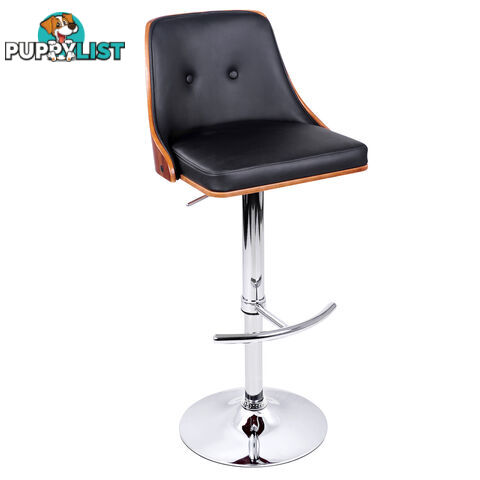 PU Leather Wooden Bar Stool Black